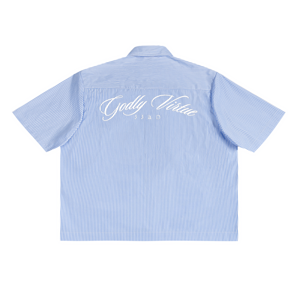 Vertical Stripe Boxy Shirt (Original Logo)