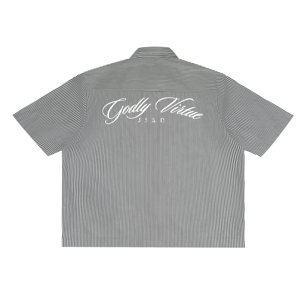 Vertical Stripe Boxy Shirt (Original Logo)