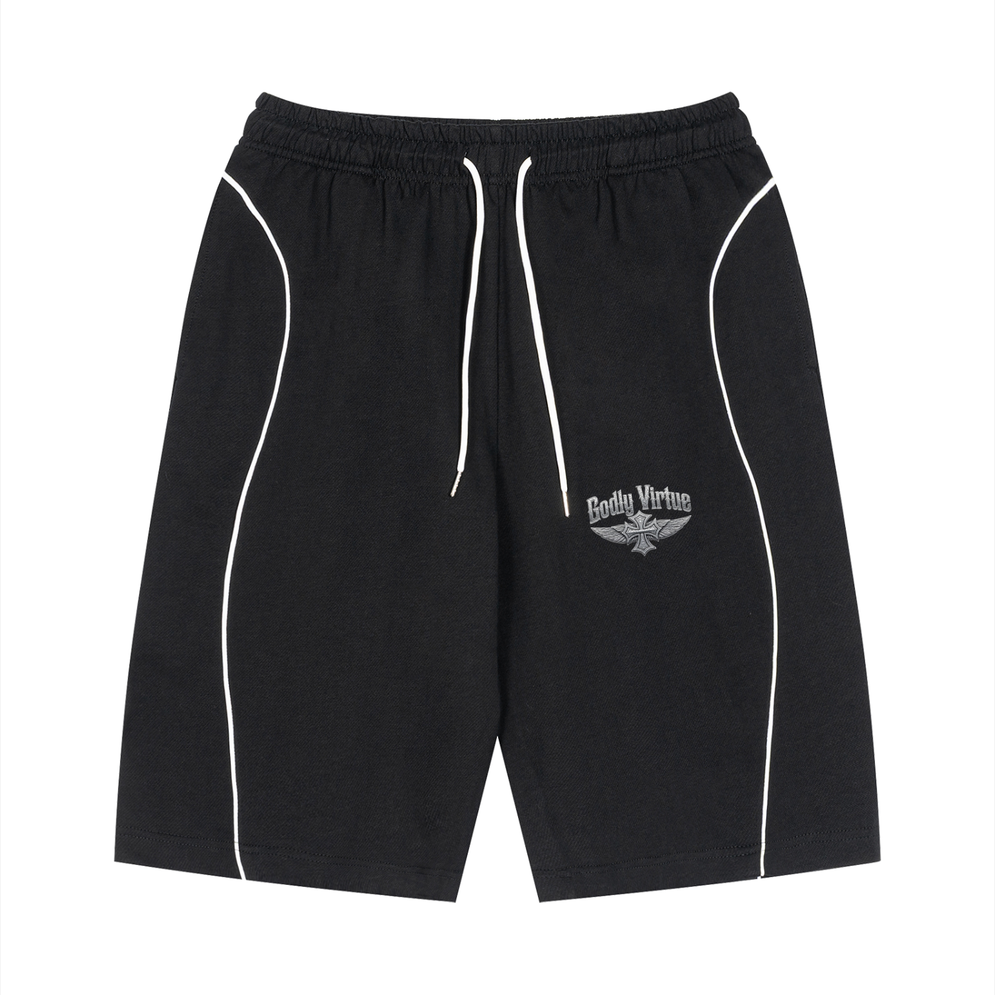 Unisex Piping Drawstring Shorts