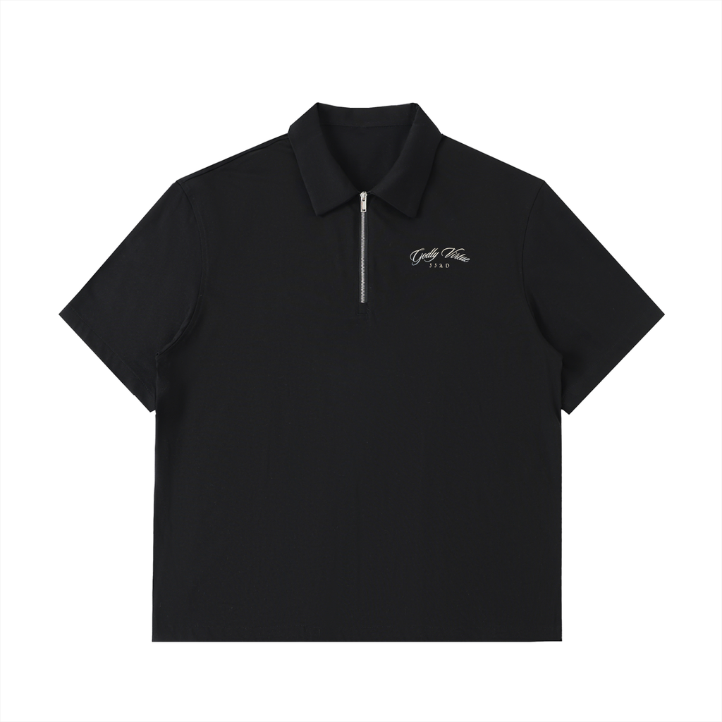 Half-Zip (Silver) Cotton Golf Polo